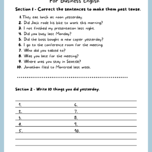 FREE Sneak Peak at Past Tense Bundle