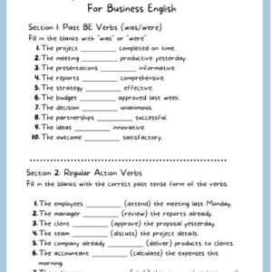 Past tense worksheet